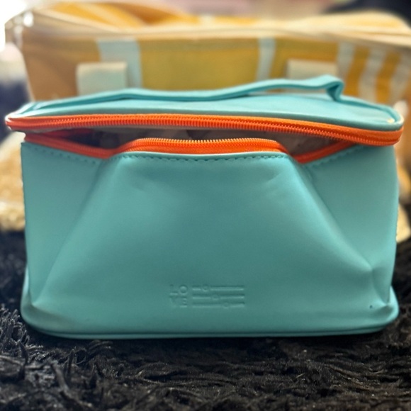Blue with orange zip closure lunch bag - Picture 1 of 4